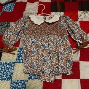 Floral Kids Bodysuit with Collar